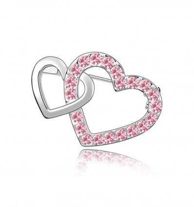 Pink Love - Brosa cu cristale austriece