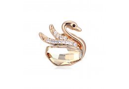 Champagne Gold Swan - Brosa cu cristale austriece