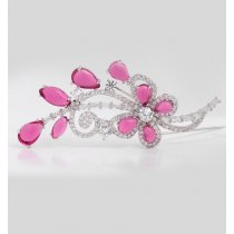 Brosa cu cristale cubic zirconia Pink Blossom