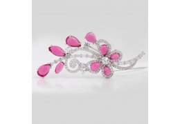 Brosa cu cristale cubic zirconia Pink Blossom