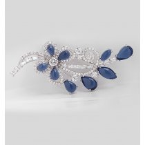 Brosa cu cristale cubic zirconia Blue Blossom