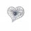 Luxury Silver Heart - Brosa Ag. 925 cu cristale cubic zirconia si perla