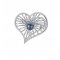 Luxury Silver Heart - Brosa Ag. 925 cu cristale cubic zirconia si perla