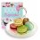 Platou din sticla cu maner argintat si Set de 6 macarons artizanal