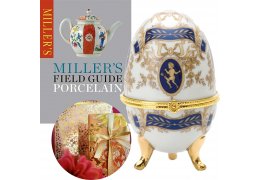 Caseta Ou Faberge din Portelan "Blue Angel"