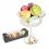 Cupa cu 6 macarons artizanal, din sticla cu picior argintat