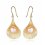 Cercei din argint placati cu  aur si decorati cu perle Gold Pearl Shell