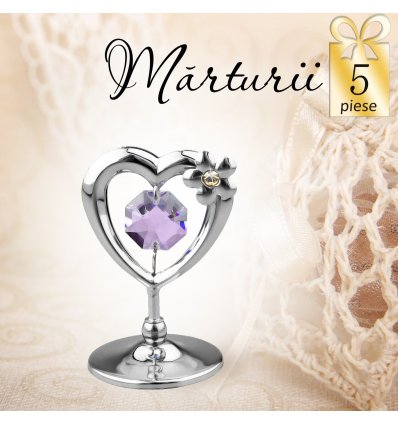 Inimioara cu Swarovski - oferta de 5 marturii nunta