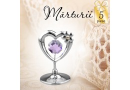 Inimioara cu Swarovski - oferta de 5 marturii nunta