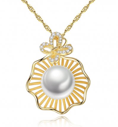 Colier Argint 925 placat cu aur 18Kt - Luxury Sea Pearl -