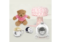 Set 4  cadouri de botez din argint "Tiny Princess"