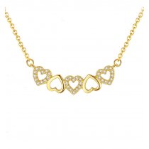 Colier argint 925 placat cu aur 18 Kt decorat cu cristale cubic zirconia My Soul