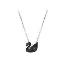 Colier Luxury Black Swan - Silver - Austrian Crystals