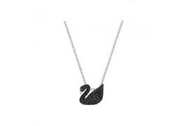 Colier Luxury Black Swan - Silver - Austrian Crystals
