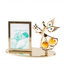 Rama foto cu ingeras decorata cu cristale Swarovski - Gold Angel