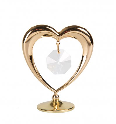 Gold Heart - Marturii nunta cu cristale Swarovski