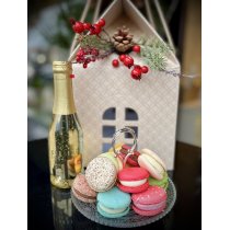 Casuta Cadou de Craciun Gold Champagne & Macarons