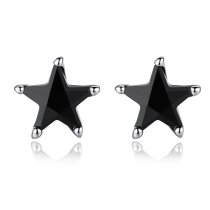 Cercei "Black Star" decorati cu cristale negre