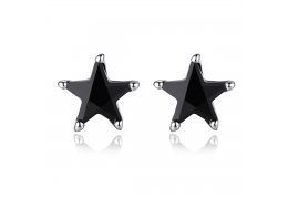 Cercei "Black Star" decorati cu cristale negre