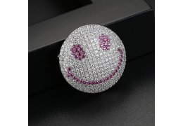 Brosa "Happy Me" decorata cu cristale roz