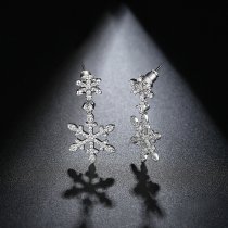 Cercei Let It Snow decorati cu cristale