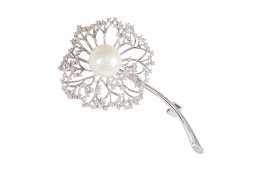 Brosa cu cristale cubic zirconia si perla Dandelion