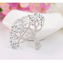 Brosa cu cristale cubic zirconia White Tree of Life
