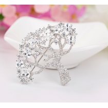 Brosa cu cristale cubic zirconia White Tree of Life