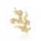 Brosa Ag. 925 placata cu aur cu cristale cubic zirconia si perle