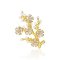 Brosa din argint 925 Spring Tree placata cu aur cu cristale cubic zirconia si perle
