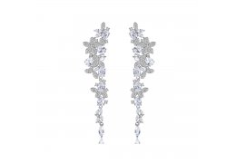 Cercei Crystal Flowers decorati cu cristale