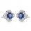 Cercei din argint 925 Blue Flowers decorati cu cristale