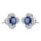 Cercei din argint 925 Blue Flowers decorati cu cristale