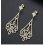 Cercei chandelier cu cristale Swarovski Elements Royal Gold