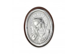 Icoana pe foita de argint - Fecioara Maria si Pruncul 45x32 cm