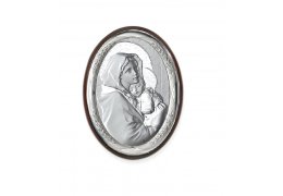 Icoana argintata cu Maica Domnului si Pruncul 45x32 cm