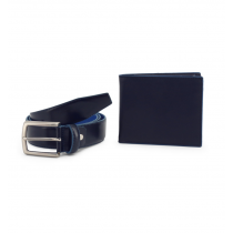 Set Cadou Blue - Curea si Portofel din piele