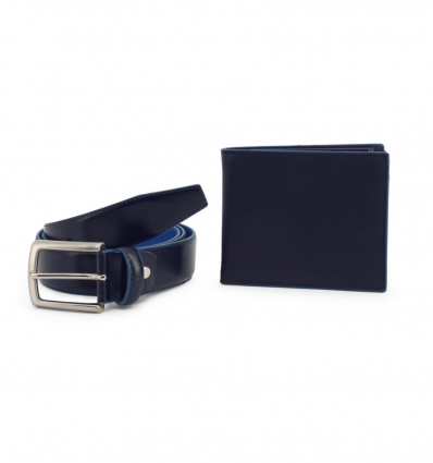 Set Cadou Blue - Curea si Portofel din piele