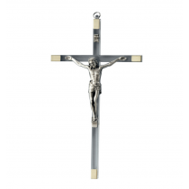 Crucifix Iisus Hristos argintat  -14 cm