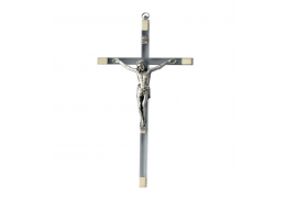 Crucifix Iisus Hristos argintat  -14 cm