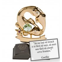 Zodia Pesti placata cu aur, Swarovski si citat motivational