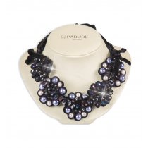 Colier cu perle si cristale Swarovski Elements Black Lace Parure Milano