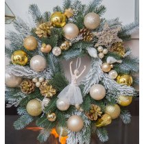 Coronita de brad, White Ballerina, 60 cm - Christmas Luxury Gifts