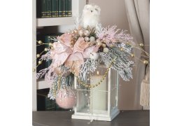 Aranjament de Craciun Felinar White Owl - Christmas Luxury Gifts
