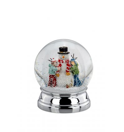 Glob de sticla cu suport argintat Snow Man