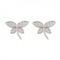 Cercei din argint 925 cu cristale cubic zirconia Silver Butterfly