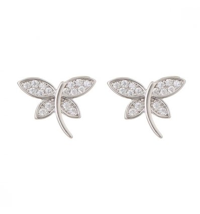 Cercei din argint 925 cu cristale cubic zirconia Silver Butterfly