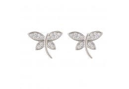 Cercei din argint 925 cu cristale cubic zirconia Silver Butterfly