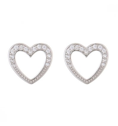 Cercei din argint 925, cu cristale cubic zirconia, My Love