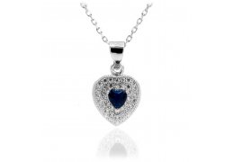 Colier din argint 925% Blue Diamond Heart